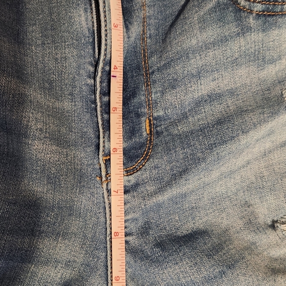 American Eagle Next Level Stretch 12 Short Blue Denim Distressed Jeggings Jeans - Picture 11 of 11